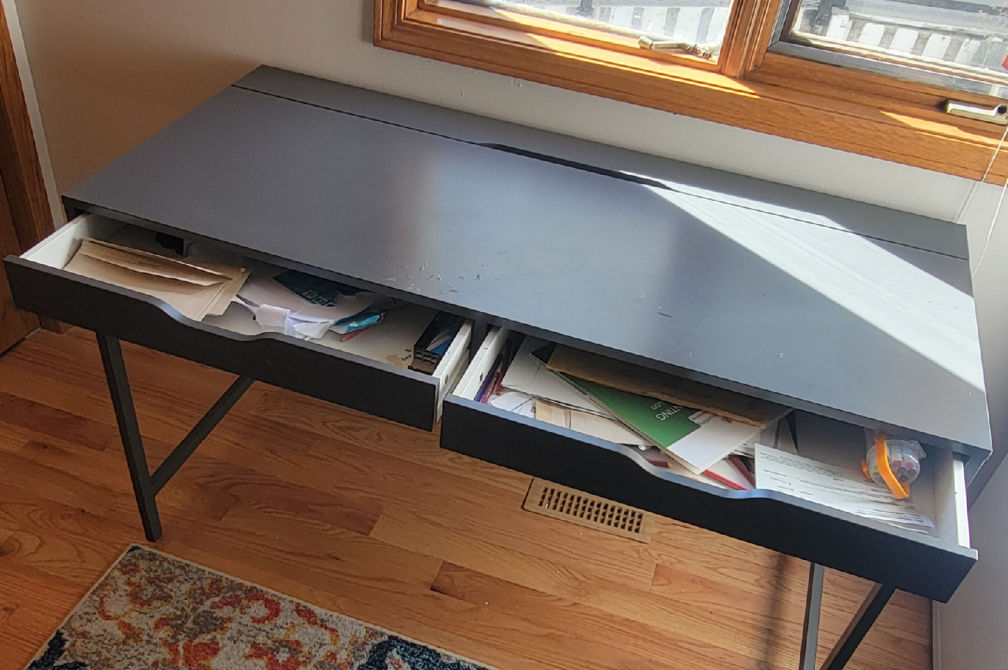 Grey Desk with Drawers - photo 4