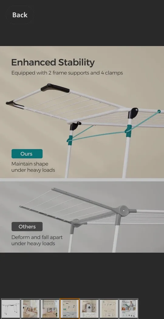 SONGMICS Clothes Drying Rack - Foldable image indicator(4)