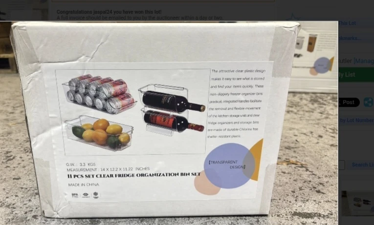 11 Pcs Clear Fridge Organization Bin Set
