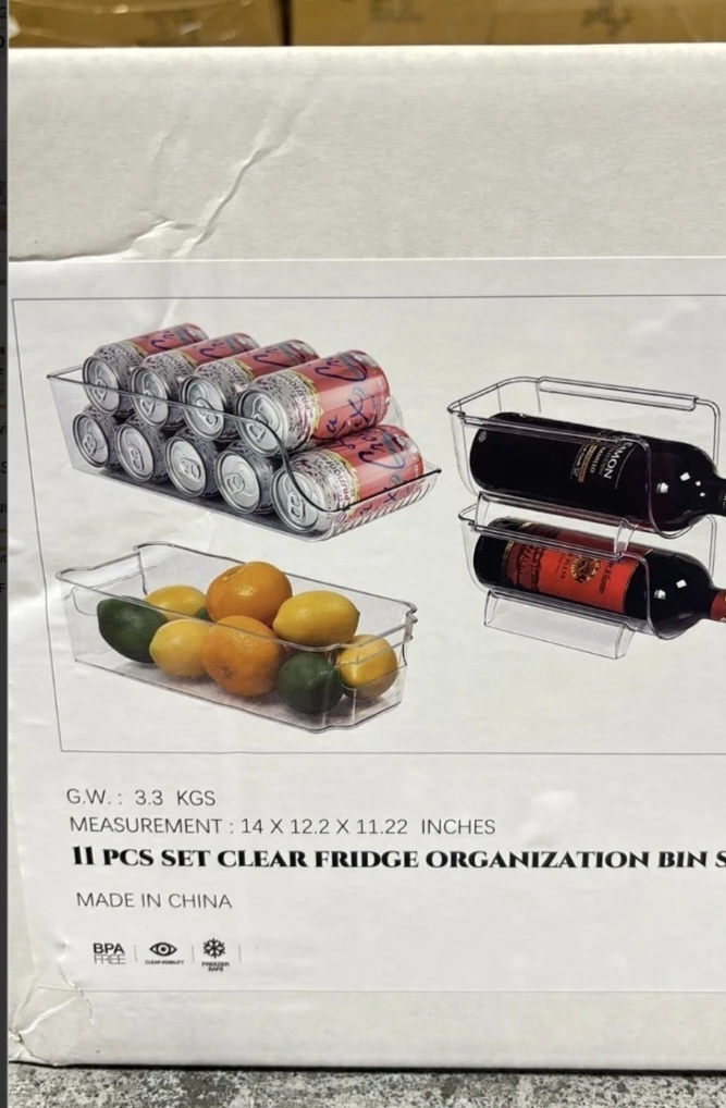11 Pcs Clear Fridge Organization Bin Set - photo 3