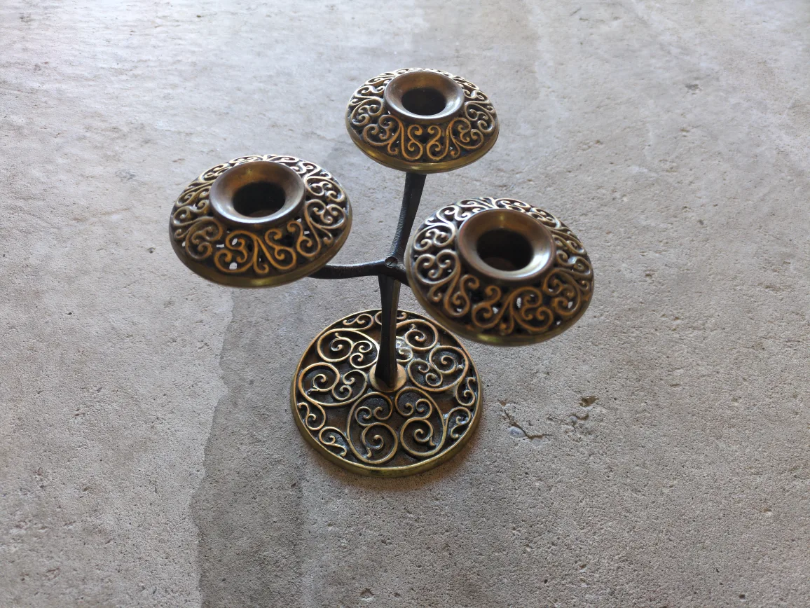 Ornate Metal Candlestick Holder thumbnail