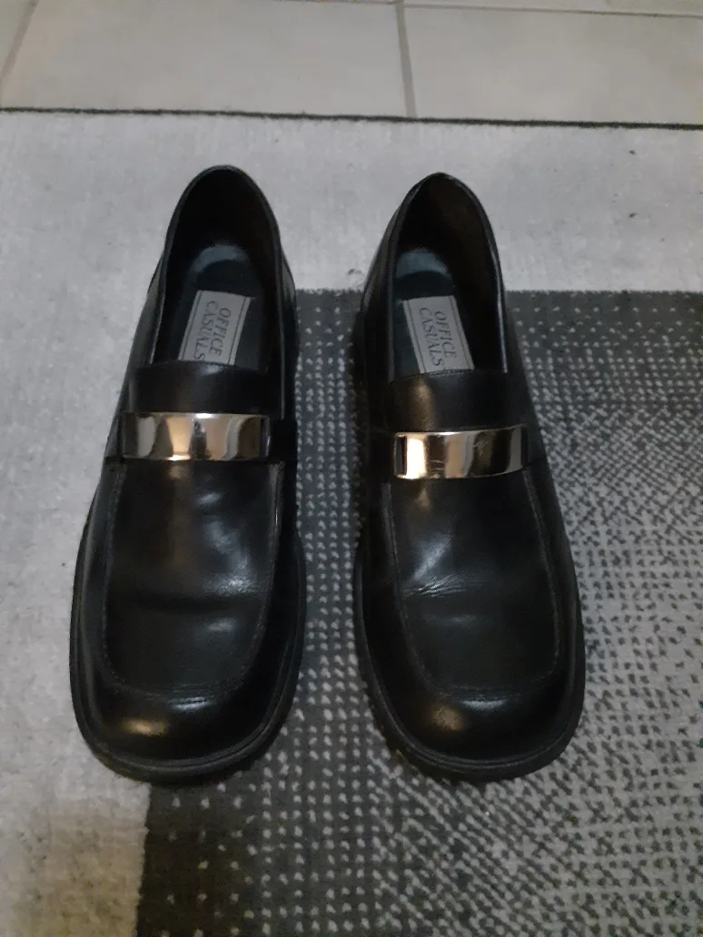 Dal Moro Casuale Black Leather Loafers Size 9 thumbnail