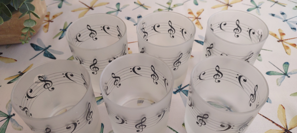 Musical Note Frosted Glass Tumblers (Set of 6) - photo 3