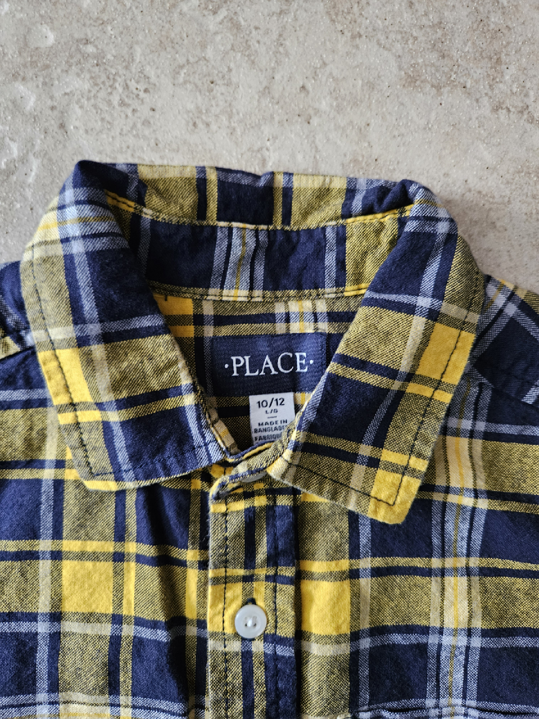 Size L (10/12) Children's Place Plaid Button-Down Shirt - photo 2