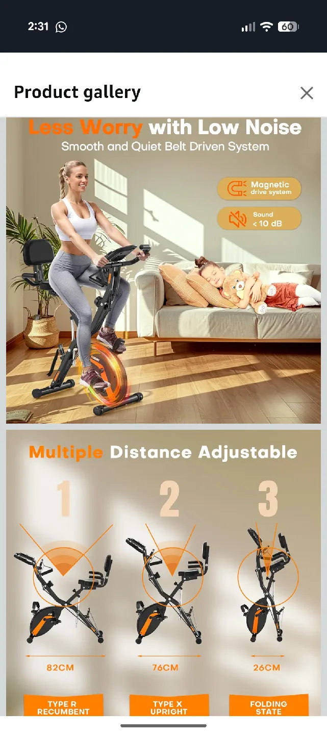 Mosuny 5-in-1 Exercise Bike image indicator(4)