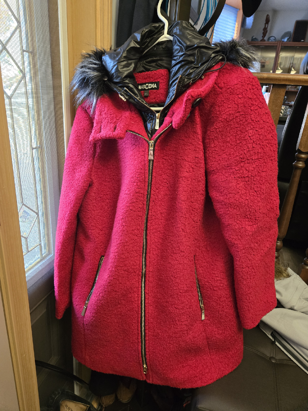 Marcona Red Winter Coat - Size O/L