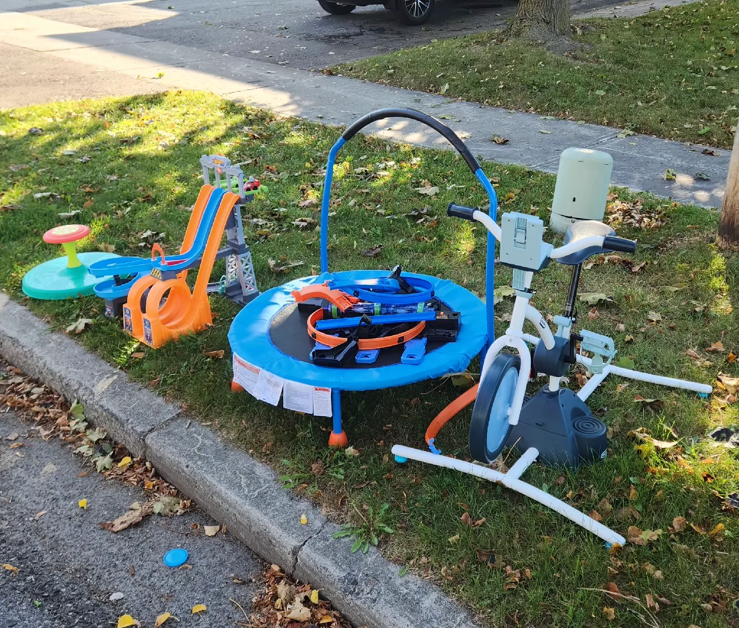 FREE Kids' Trampoline, Hot Wheels Track, and Exercise Bike thumbnail