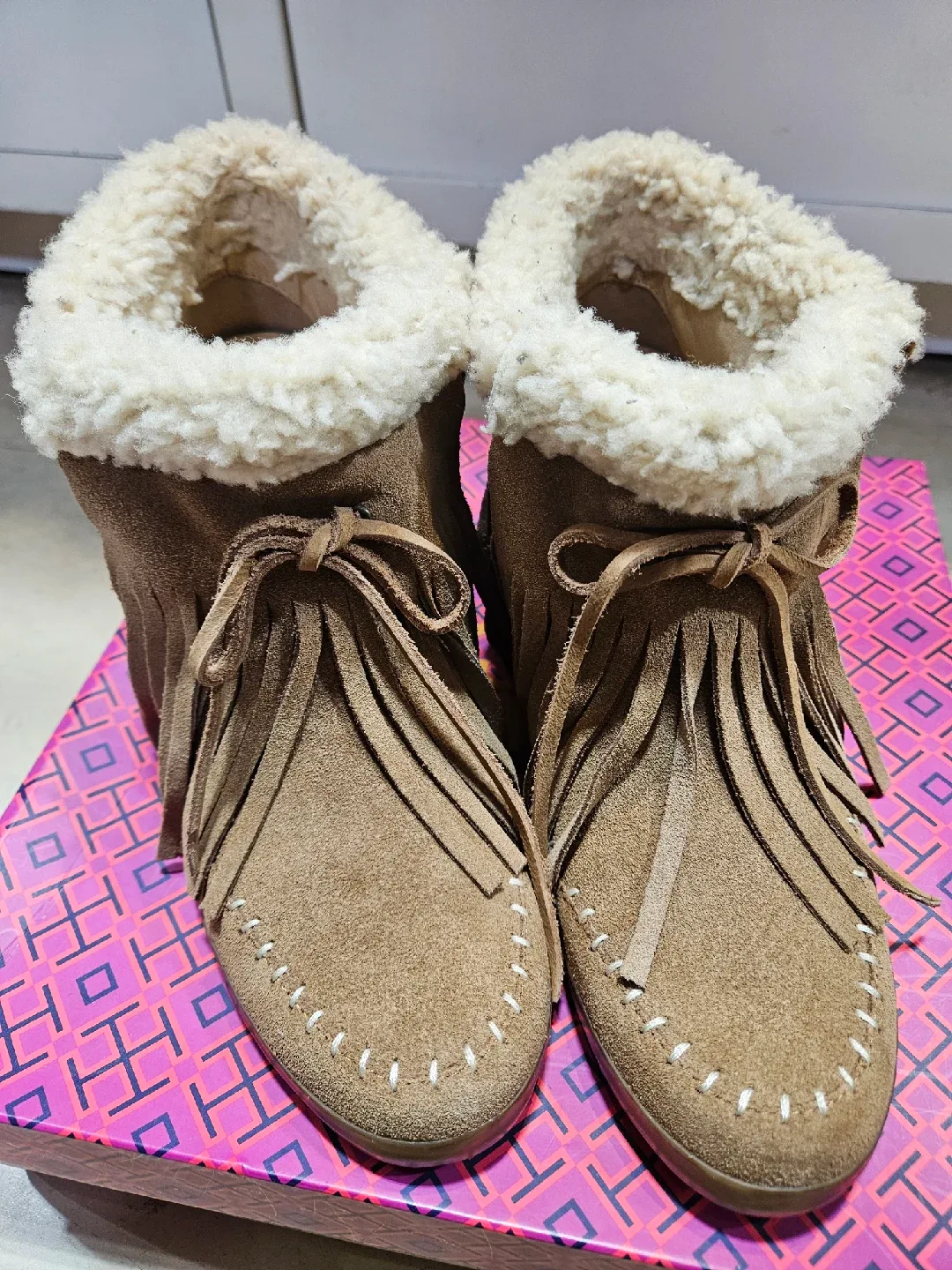 Tory Burch Suede Fringe Ankle Boots image indicator(5)