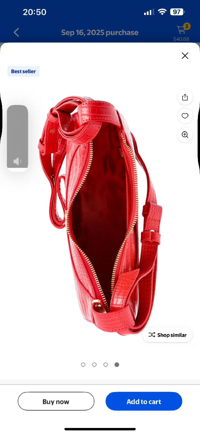 Red Croc Embossed Crossbody Bag