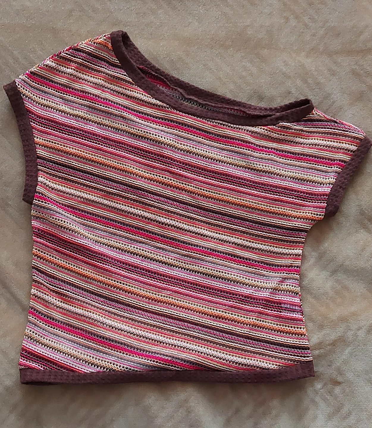 🆕Striped One-Shoulder Knit Top - Size S image indicator(2)