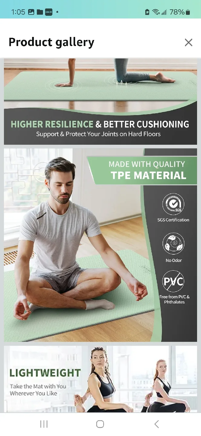 Cambivo Yoga Mat - 32" x 72" image indicator(5)