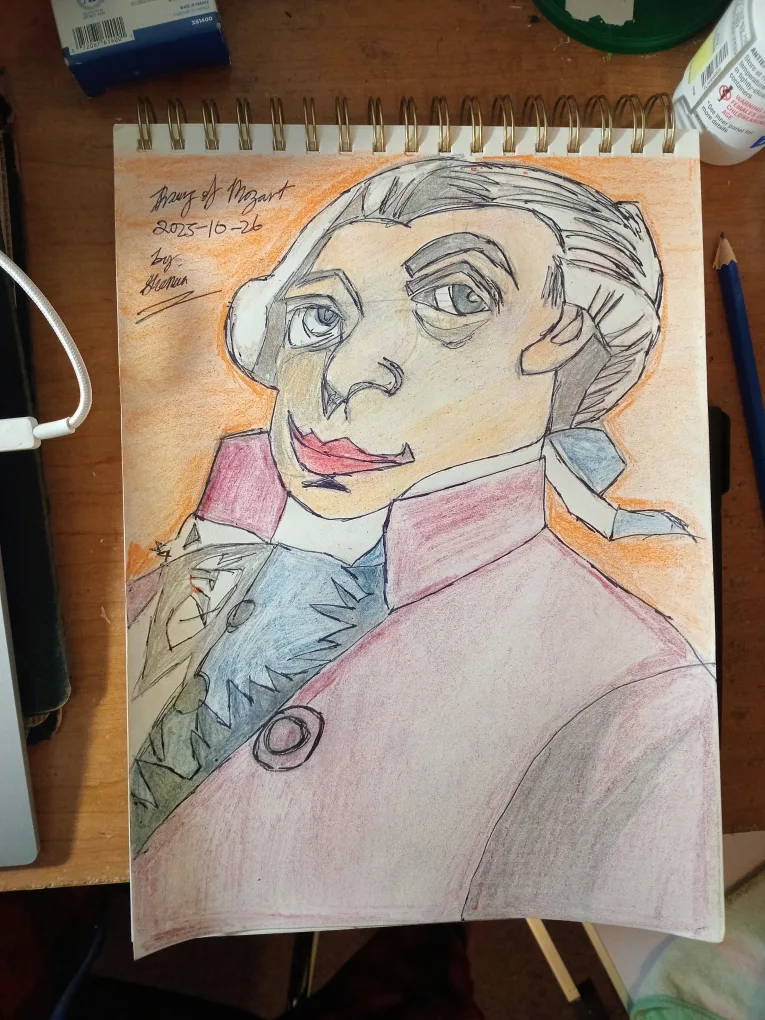 Mozart Drawing Illustration by Custom Artist Sherwin image indicator(5)