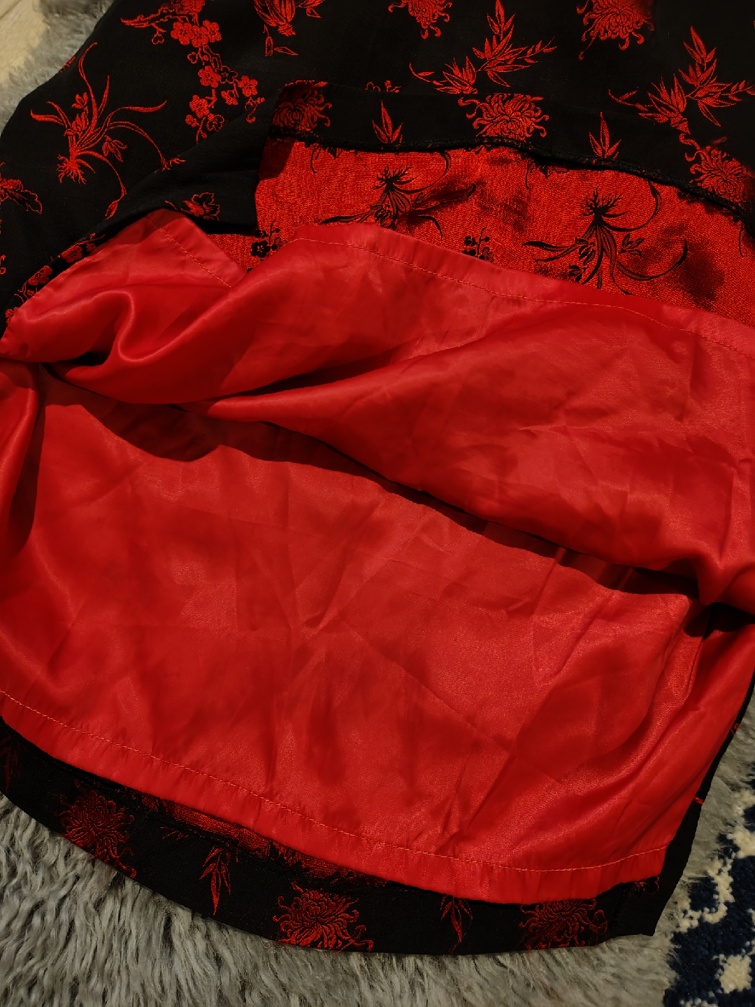 Black & Red Floral Skirt vintage goth - photo 4