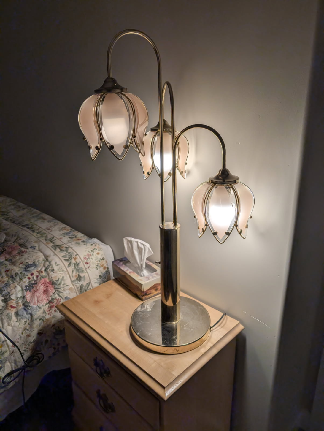 Floral Floor (1)Lamp + 2 matching table lamps