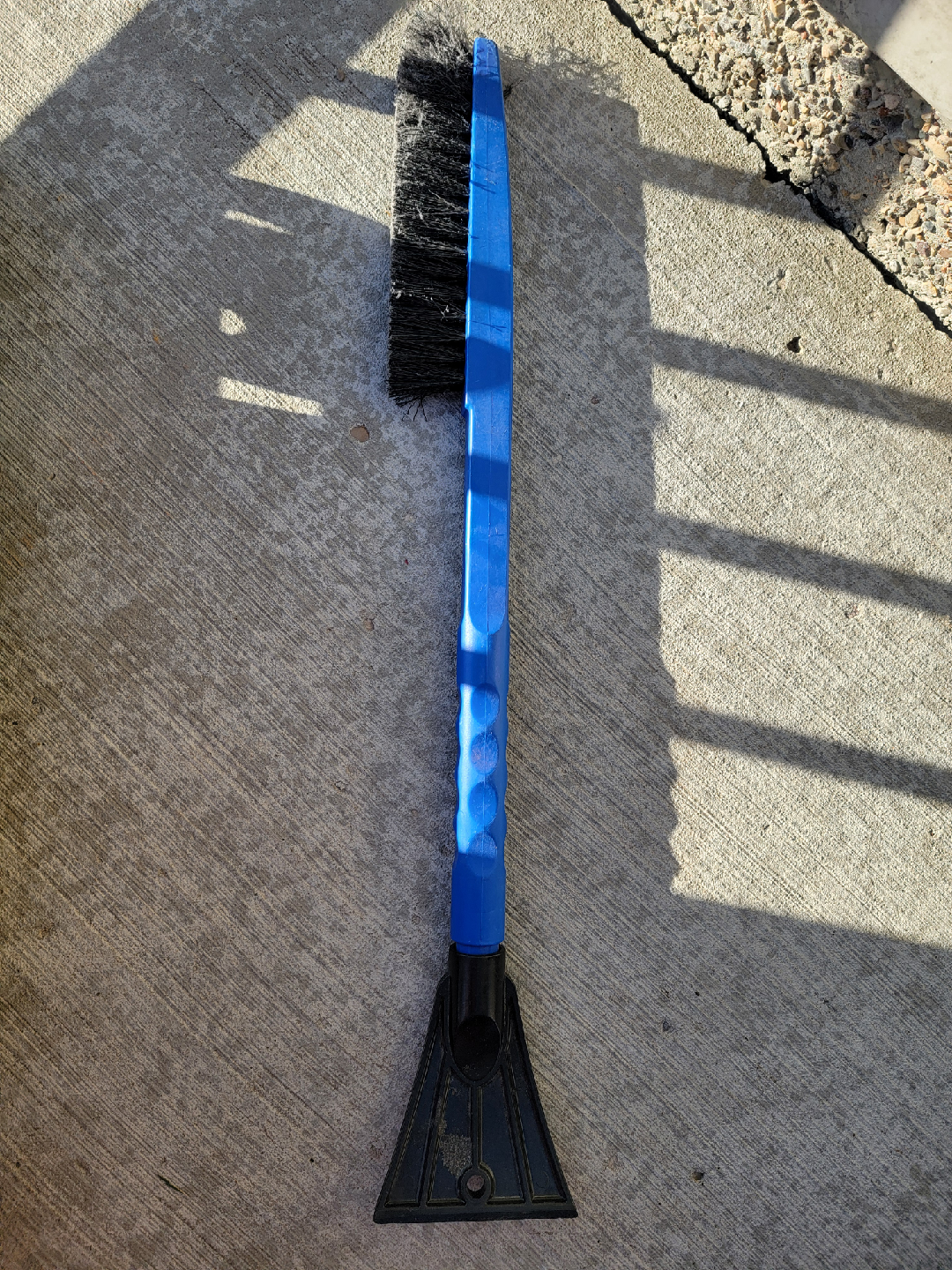 Blue Ice Scraper with Brush