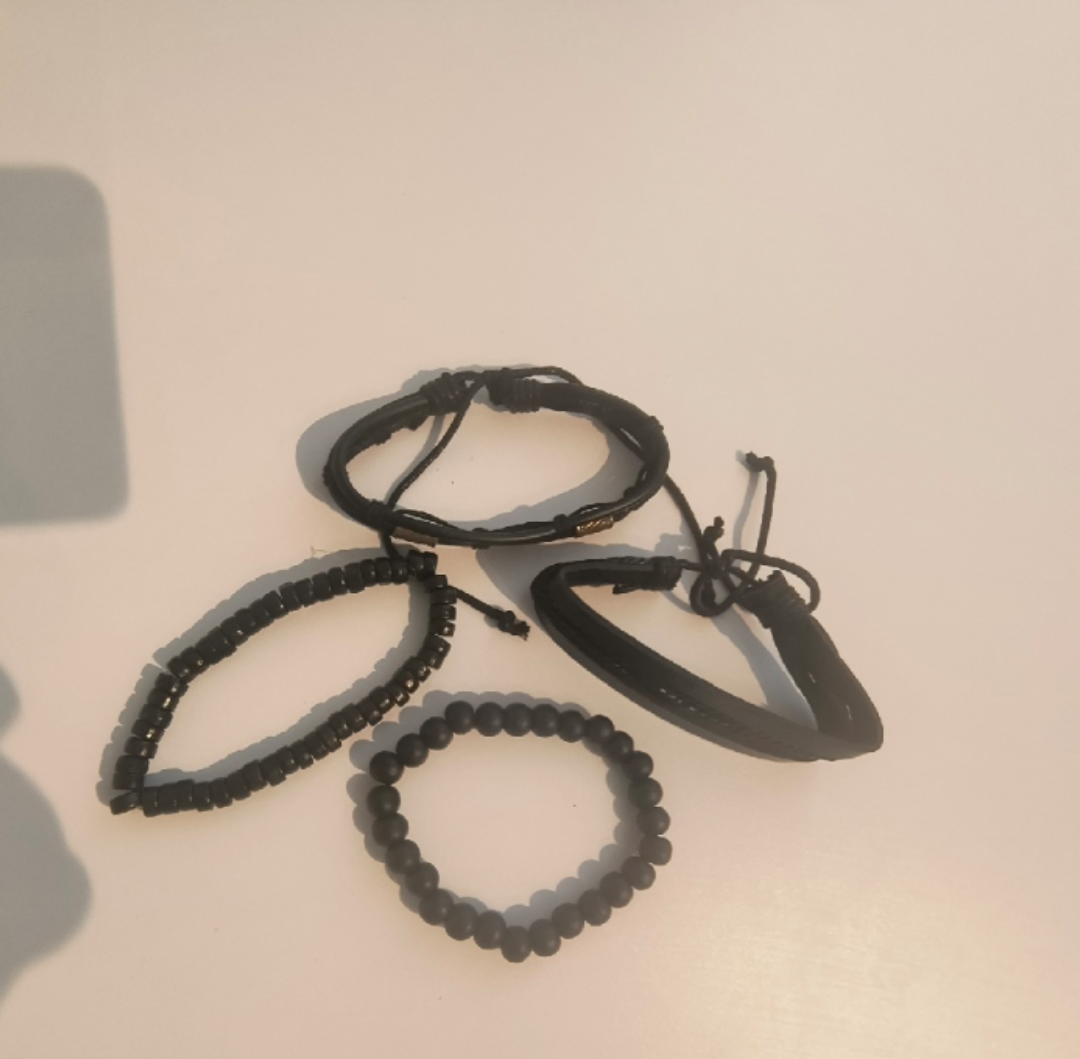 Black Fashion Jewelry Bracelet Set-Unisex - photo 3