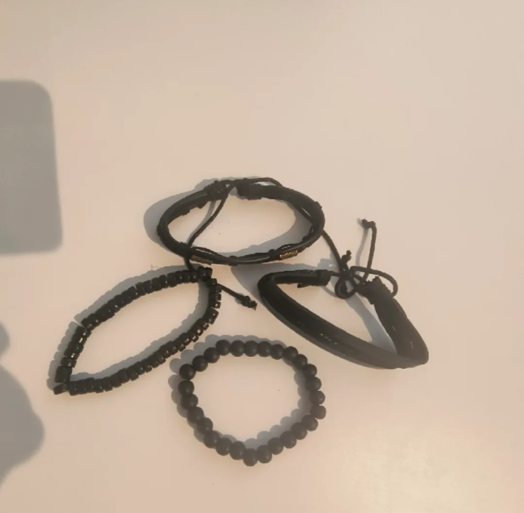 Black Fashion Jewelry Bracelet Set-Unisex image indicator(3)