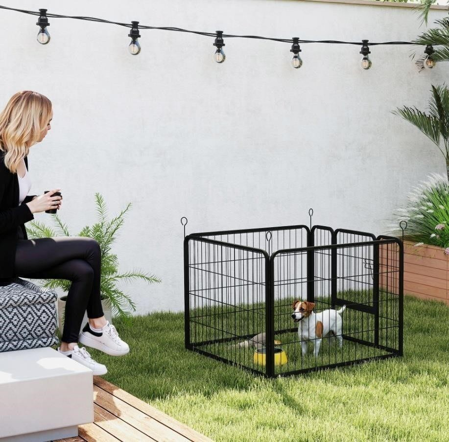 PawHut Dog Playpen - Black