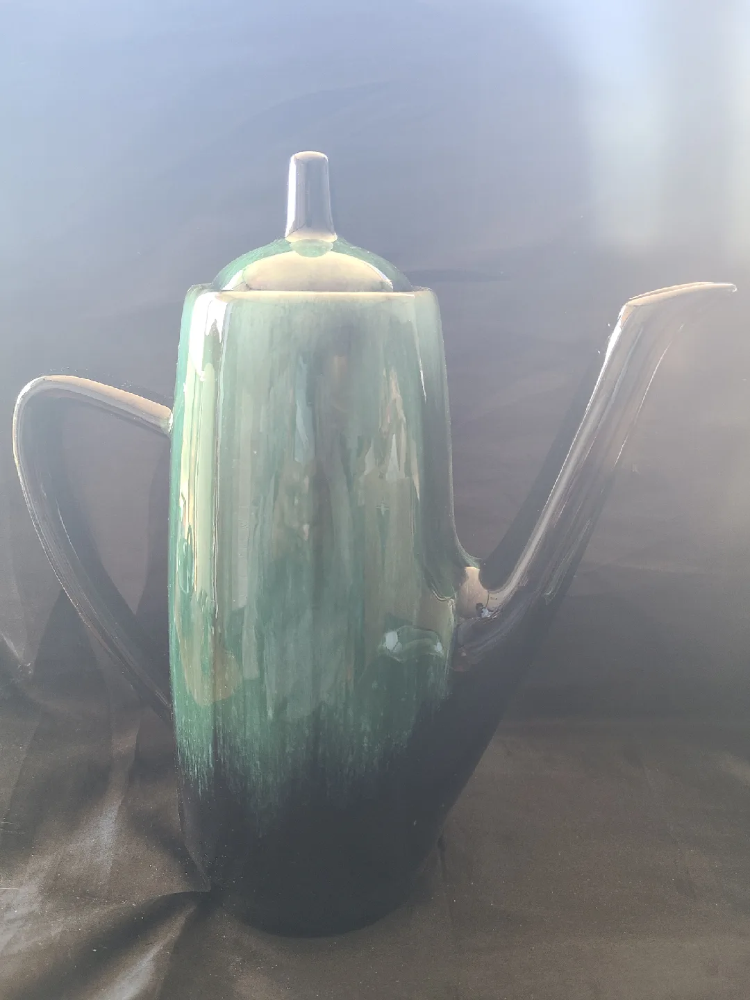 Blue Mountain  Pottery Coffee Pot - Green & Black thumbnail