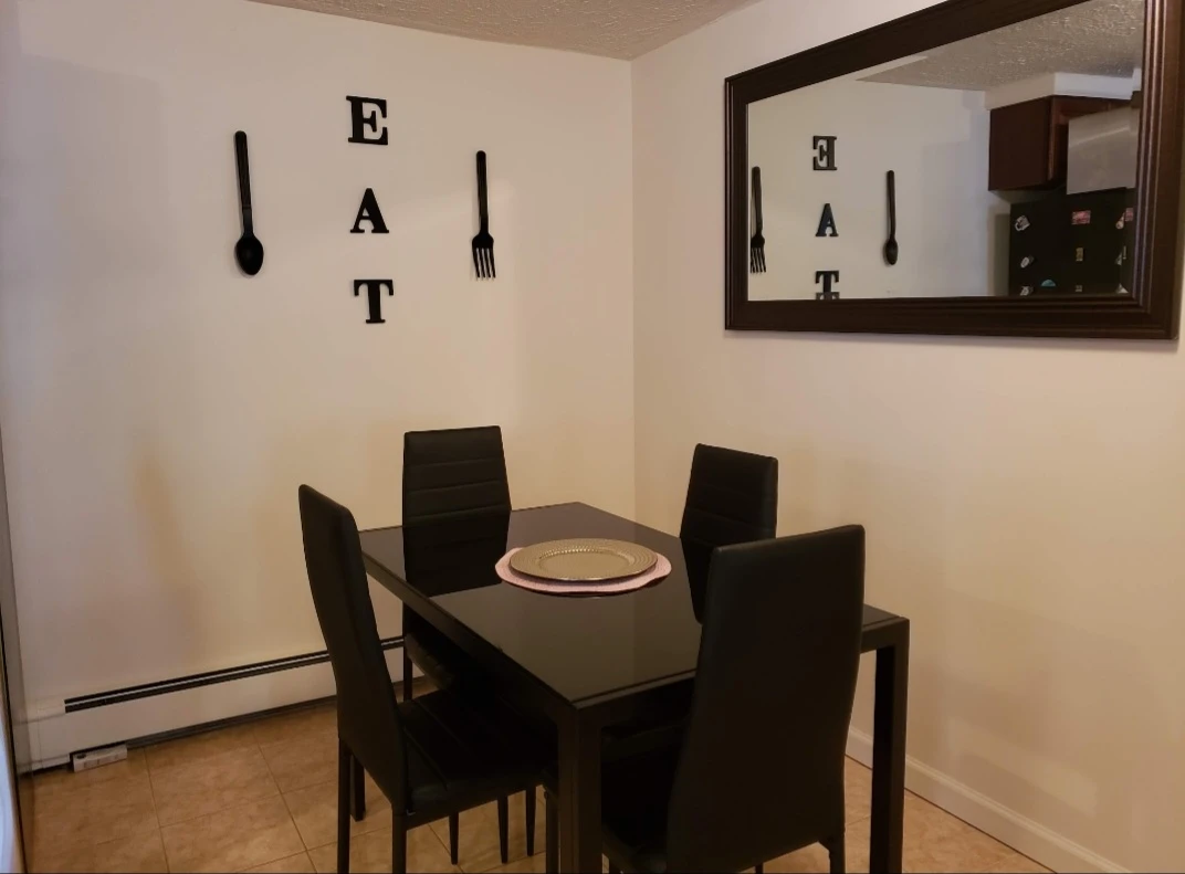 Black Dining Glass Top Table with 4 Chairs