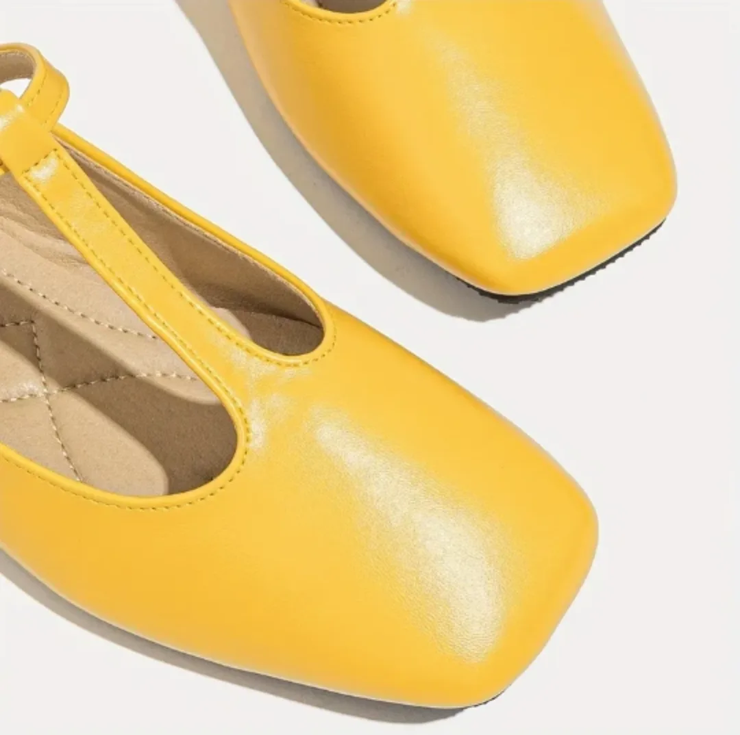 Yellow T-Strap Flats image indicator(4)