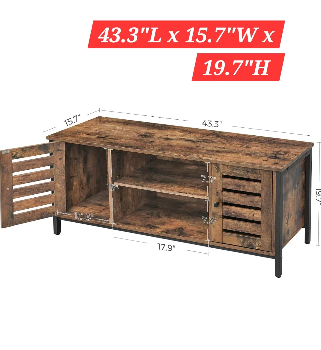 Rustic Brown TV Stand - Fits Up to 50" TVs - New in Box! image indicator(3)