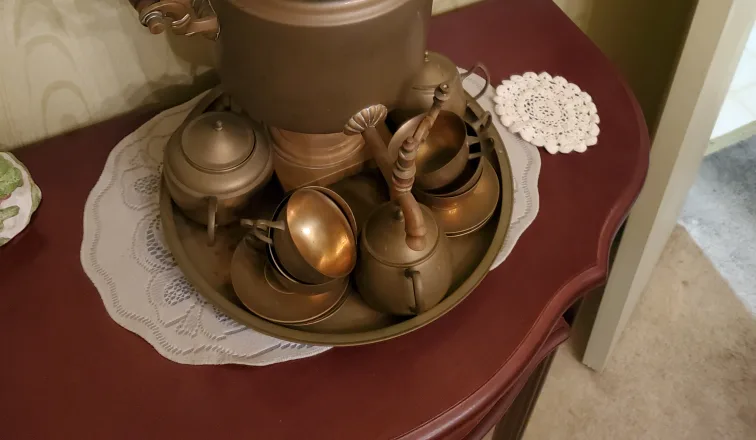 Antique Brass Samovar Tea Set image indicator(2)