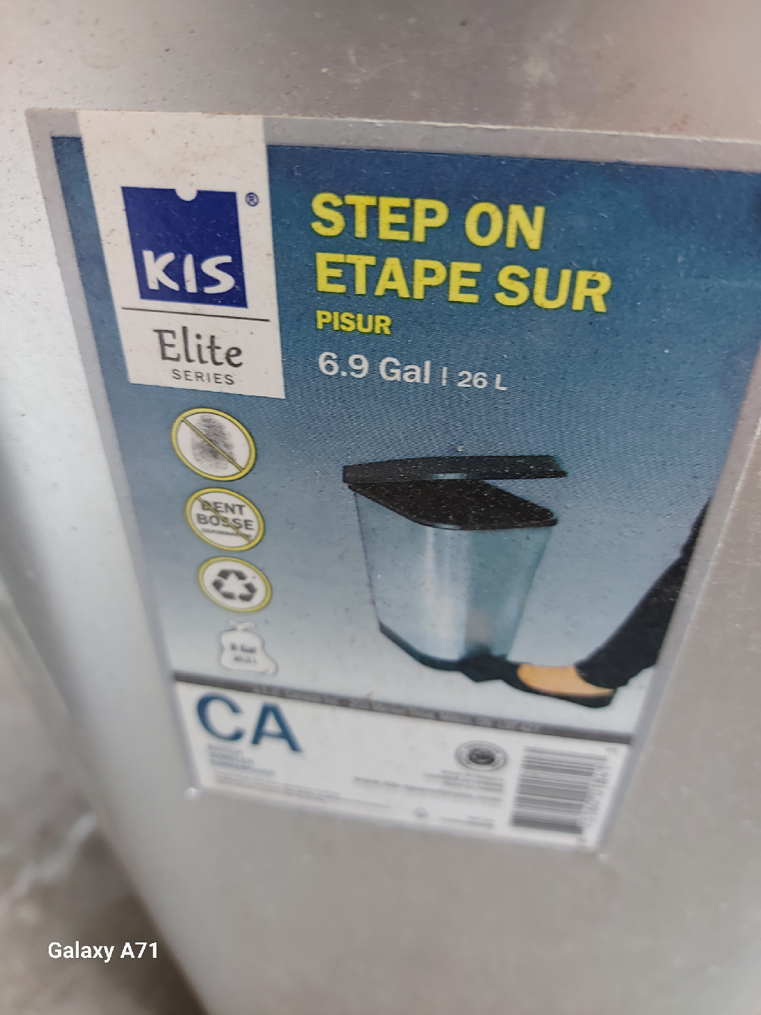 KIS Elite Step On CA Trash Can - 6.9 Gal / 26 L - photo 2
