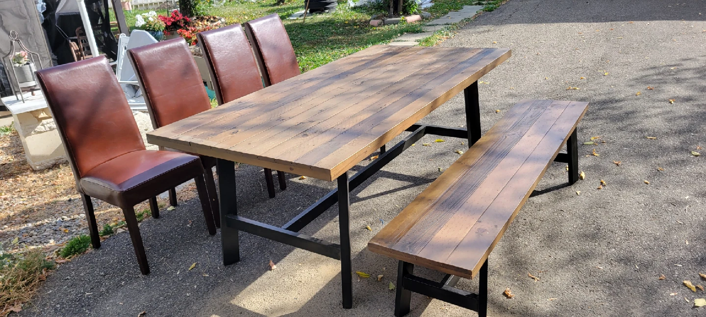 Dining Table with 4 Chairs & Bench - photo 5