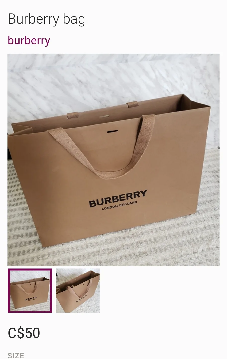 Burberry London England Paper Bag image indicator(2)