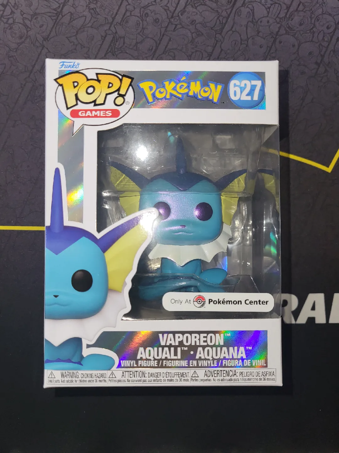 Pokemon Center Exclusive Funko Pop Vaporeon 627 thumbnail
