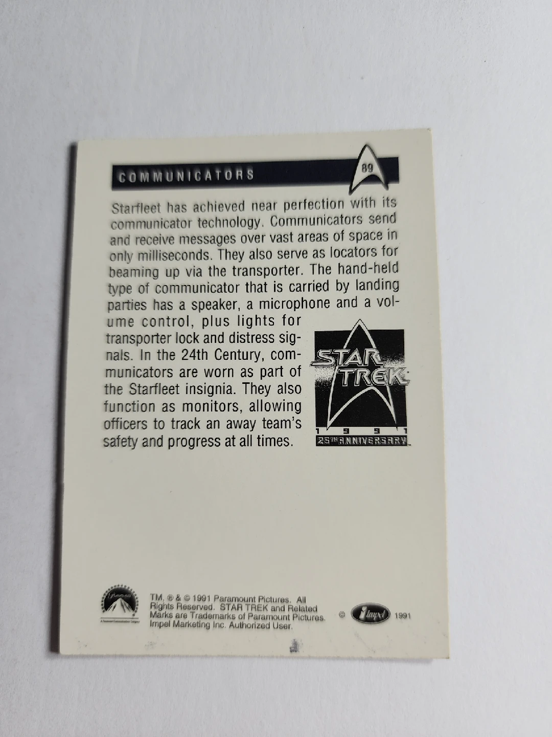 Star Trek Communicators Trading Card - photo 2