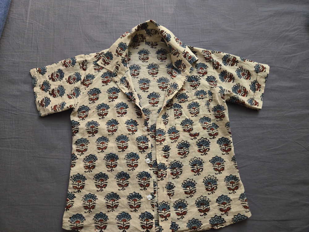 Floral Print Cotton Shirt - Size 24 (3 to 5 Years)