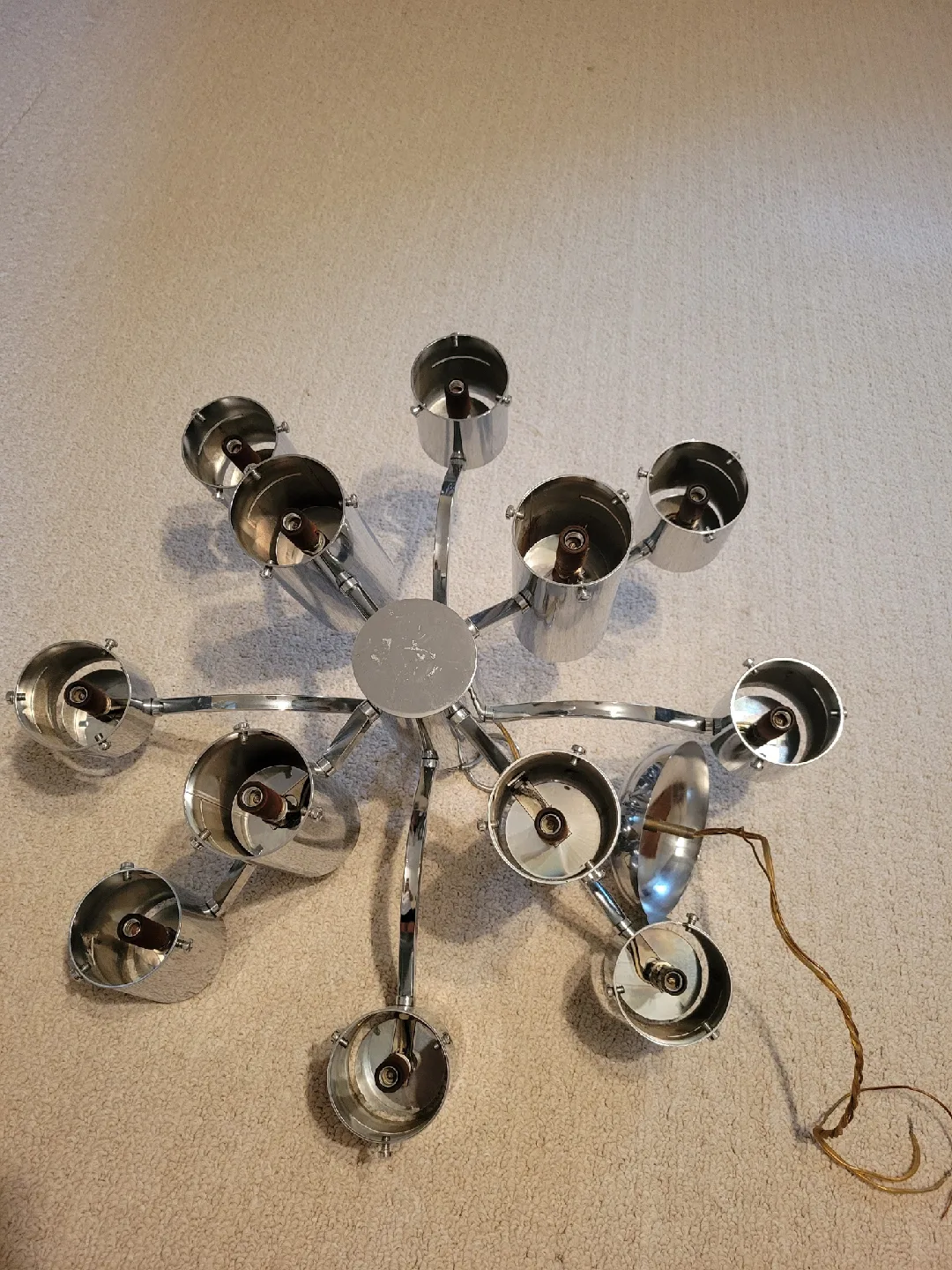 Modern Chrome Chandelier with Glass Shades image indicator(4)