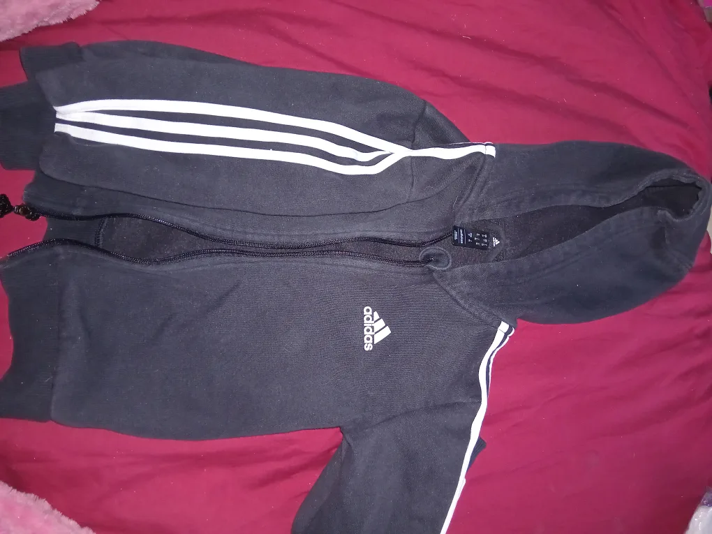 Adidas Black Zip-Up Hoodie thumbnail