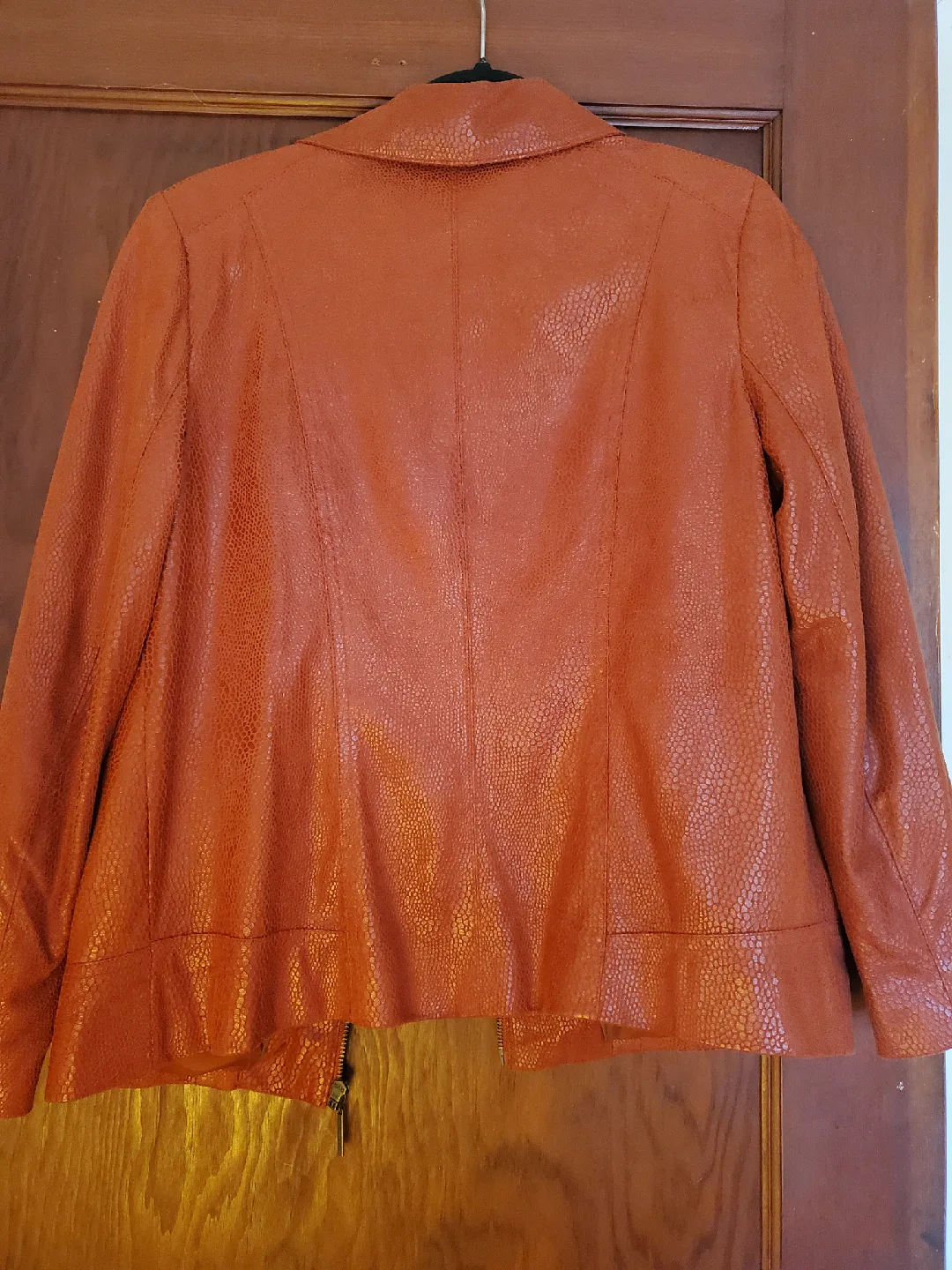 Tan Jay Orange Faux Leather Jacket image indicator(4)