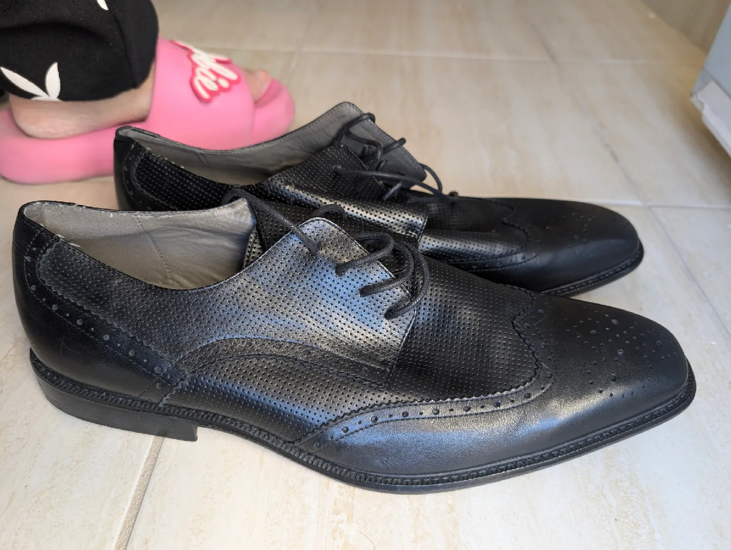 Steve Madden P-Lander Black Leather Dress Shoes - Size 13 image indicator(3)