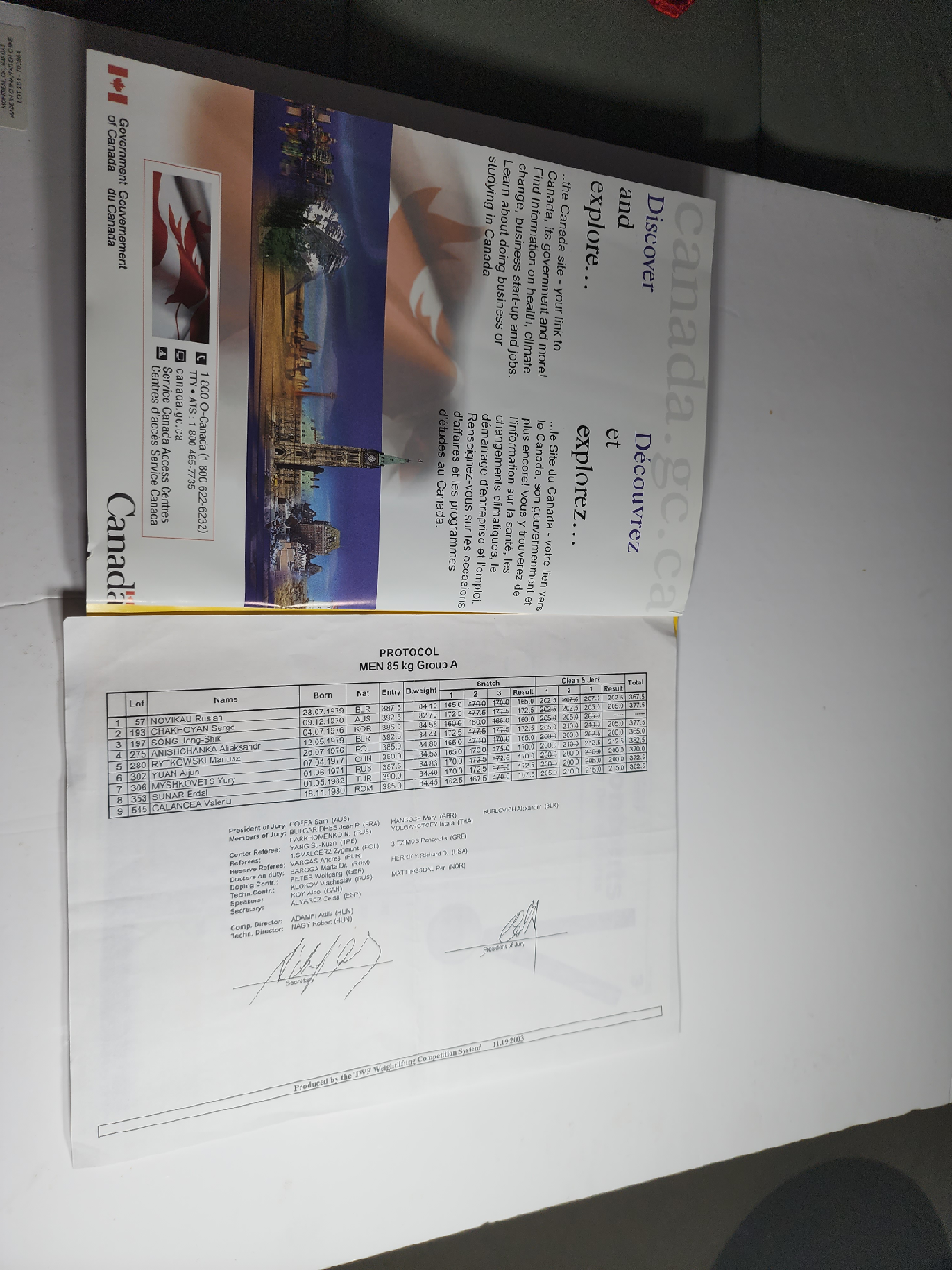 2003 World Weightlifting Championships Program - photo 2