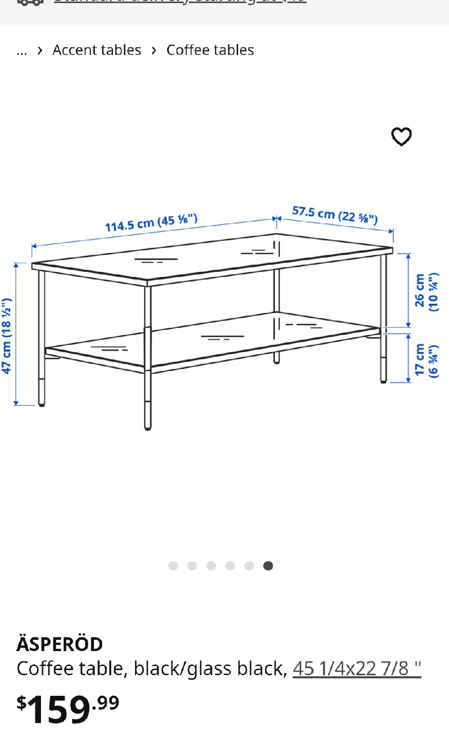IKEA ÄSPERÖD Coffee Table - Black/Glass Black - photo 2