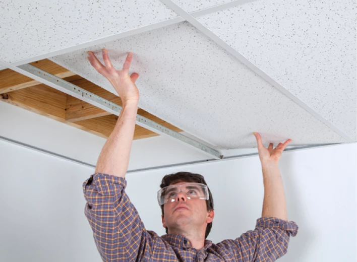 Drop ceiling tiles w Hanging Tracks - 30 pcs 2ft square