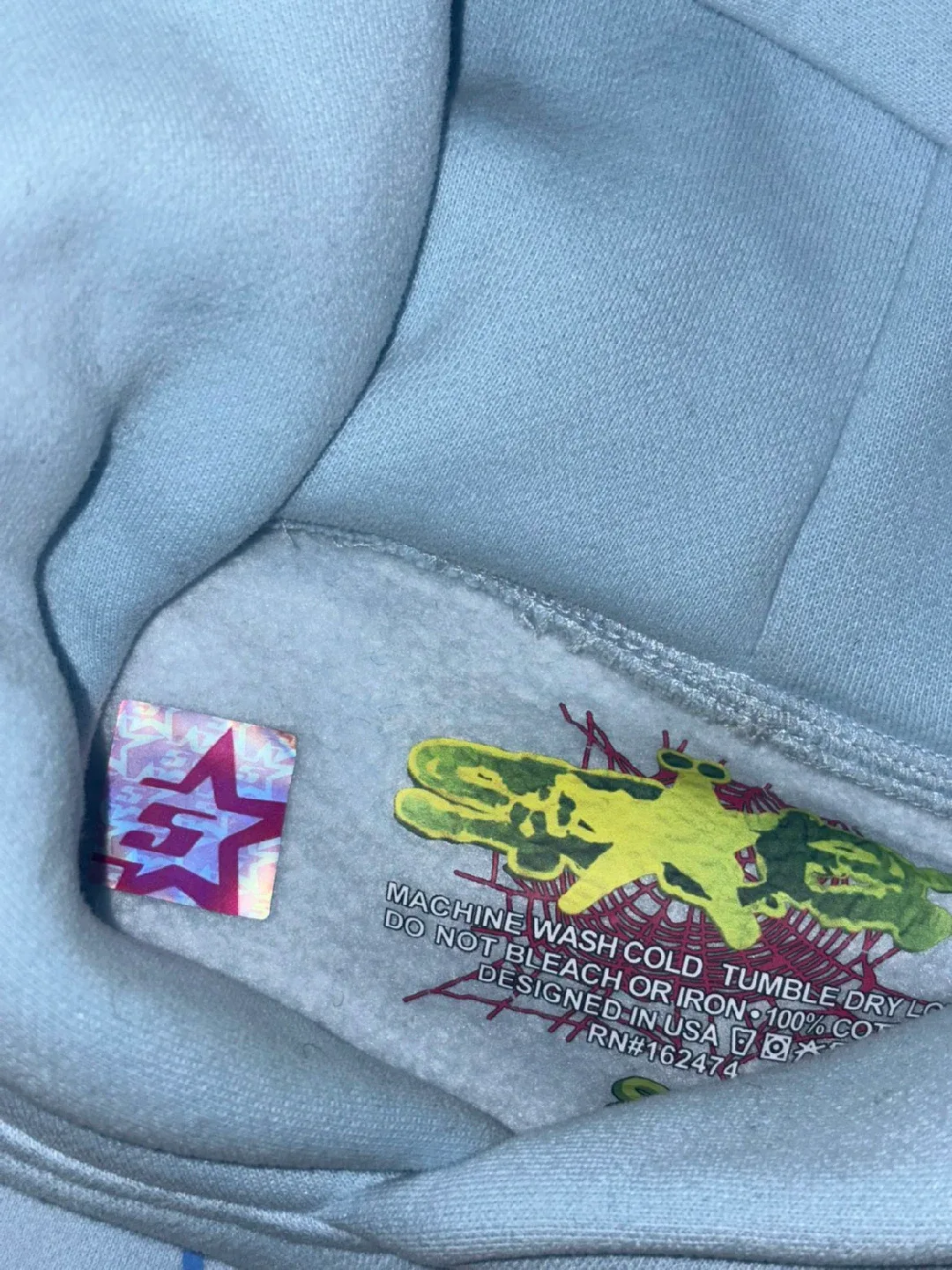 Real Sp5der Hoodie - Size S - Light Blue image indicator(3)