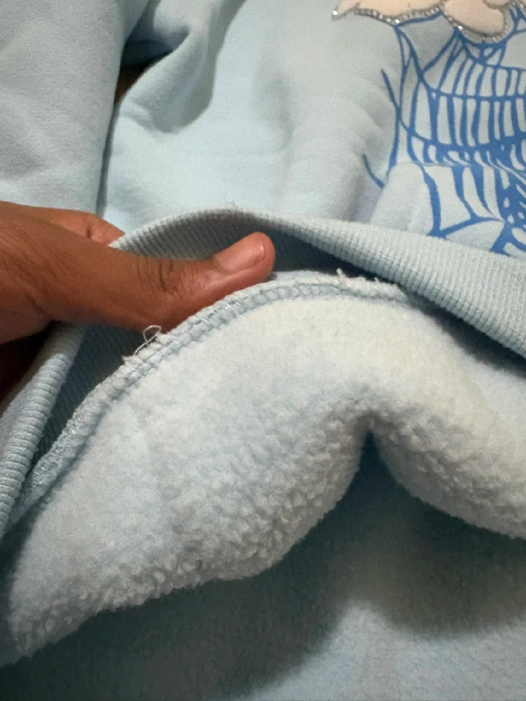 Real Sp5der Hoodie - Size S - Light Blue image indicator(4)