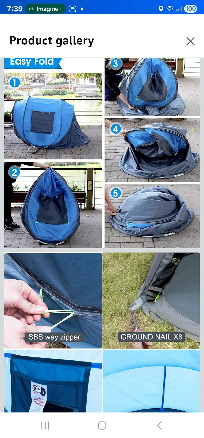 Londtren Pop Up Tent - Sleeps 2-4 image indicator(3)