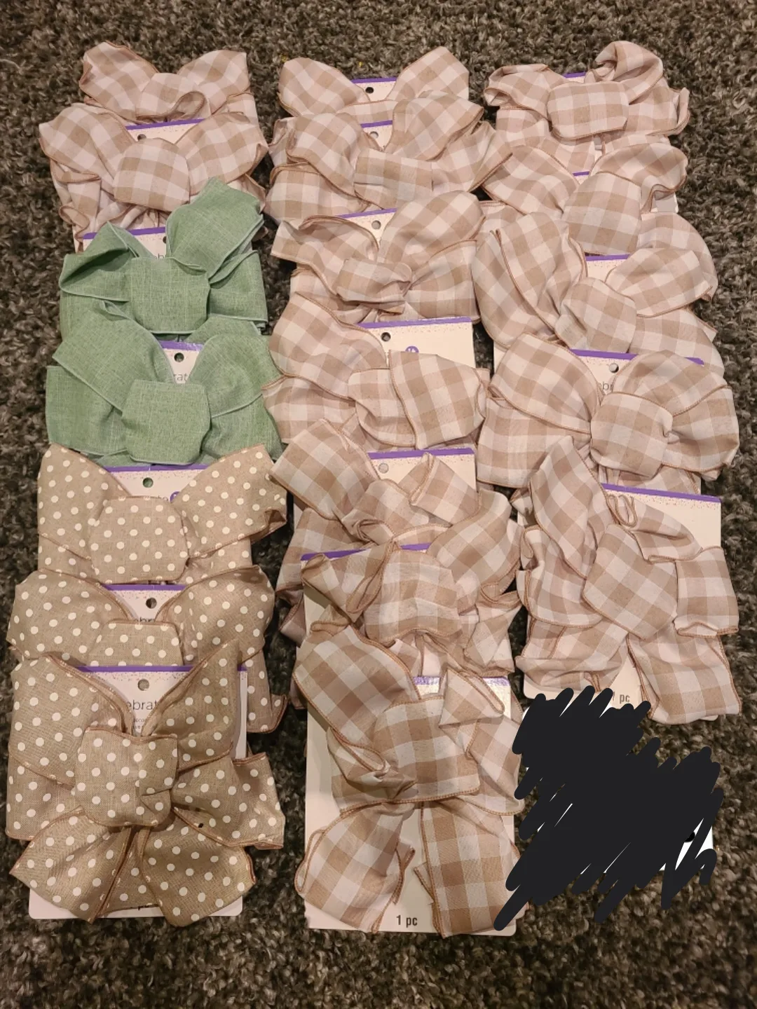 Fall Fabric Bows - Gingham and Polka Dot image indicator(4)