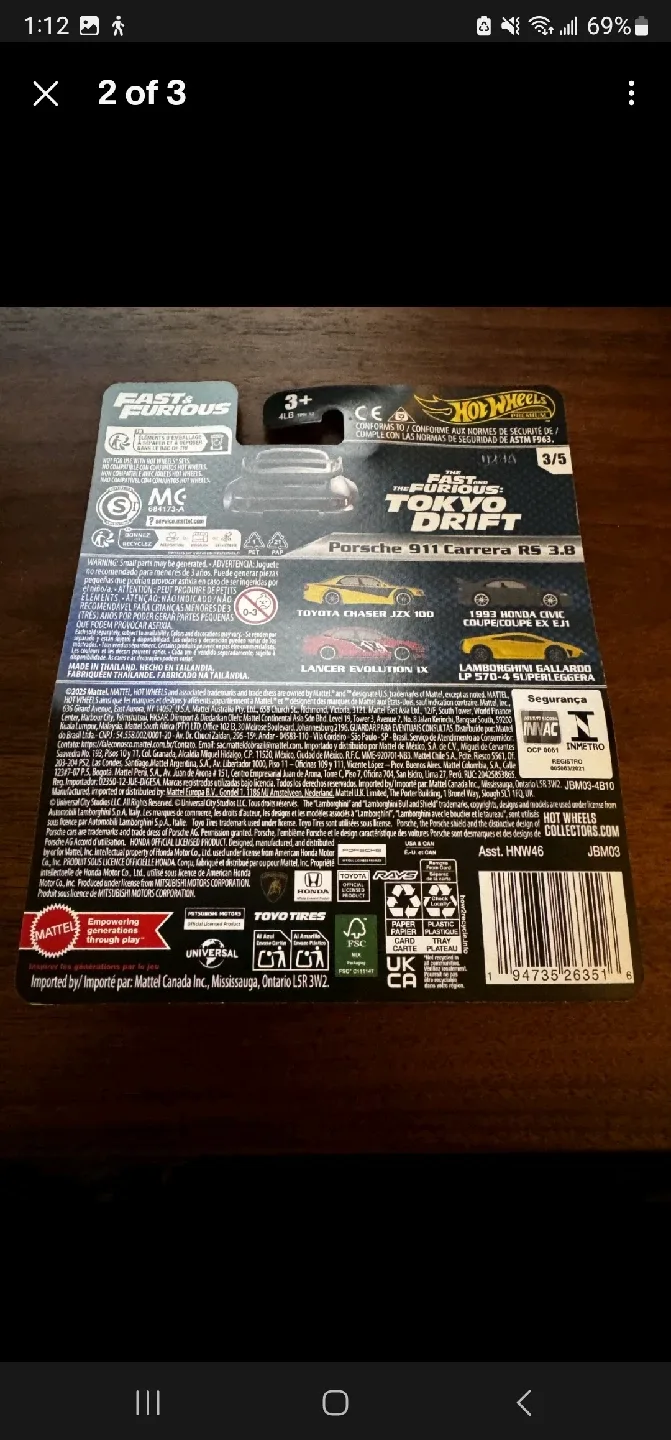 Hot Wheels Fast & Furious Porsche 911 Carrera RS 3.8 image indicator(2)