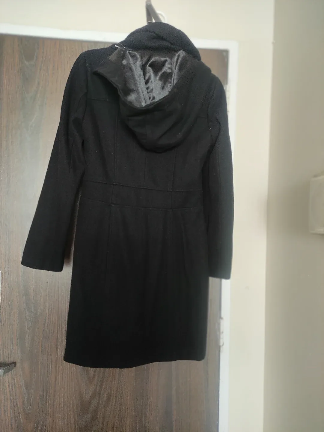 Black hooded coat thumbnail