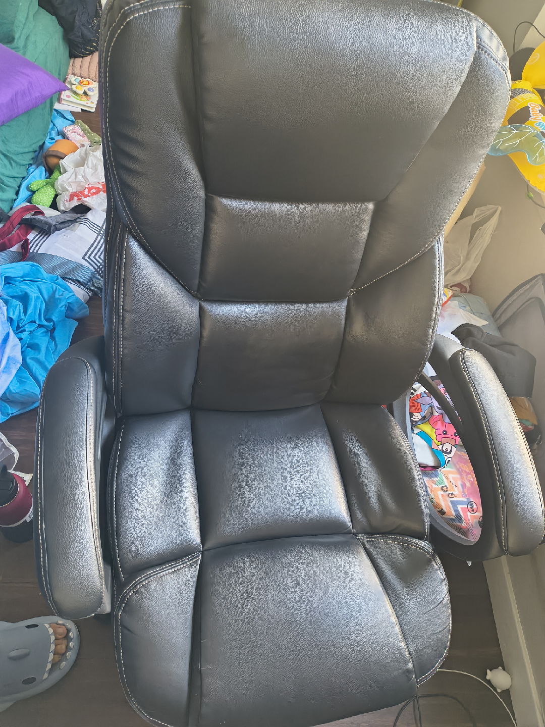 Black Leather Office Chair - photo 2