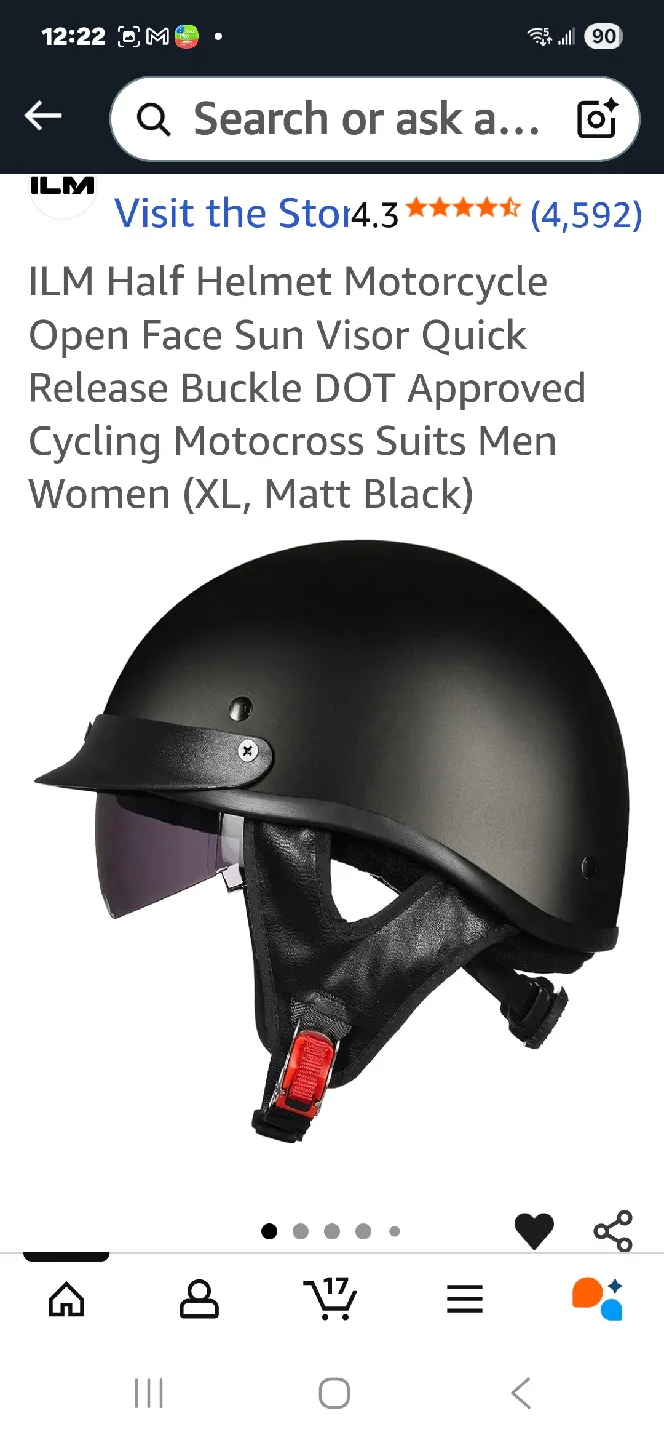 ILM Half Helmet Motorcycle Open Face XL image indicator(2)