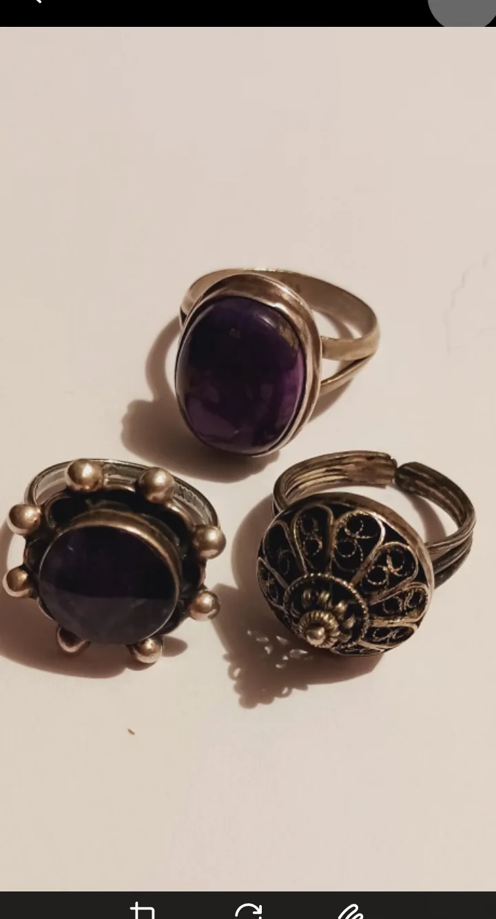 Lot of 3 × Beautiful Sterling Silver 925 Rings thumbnail