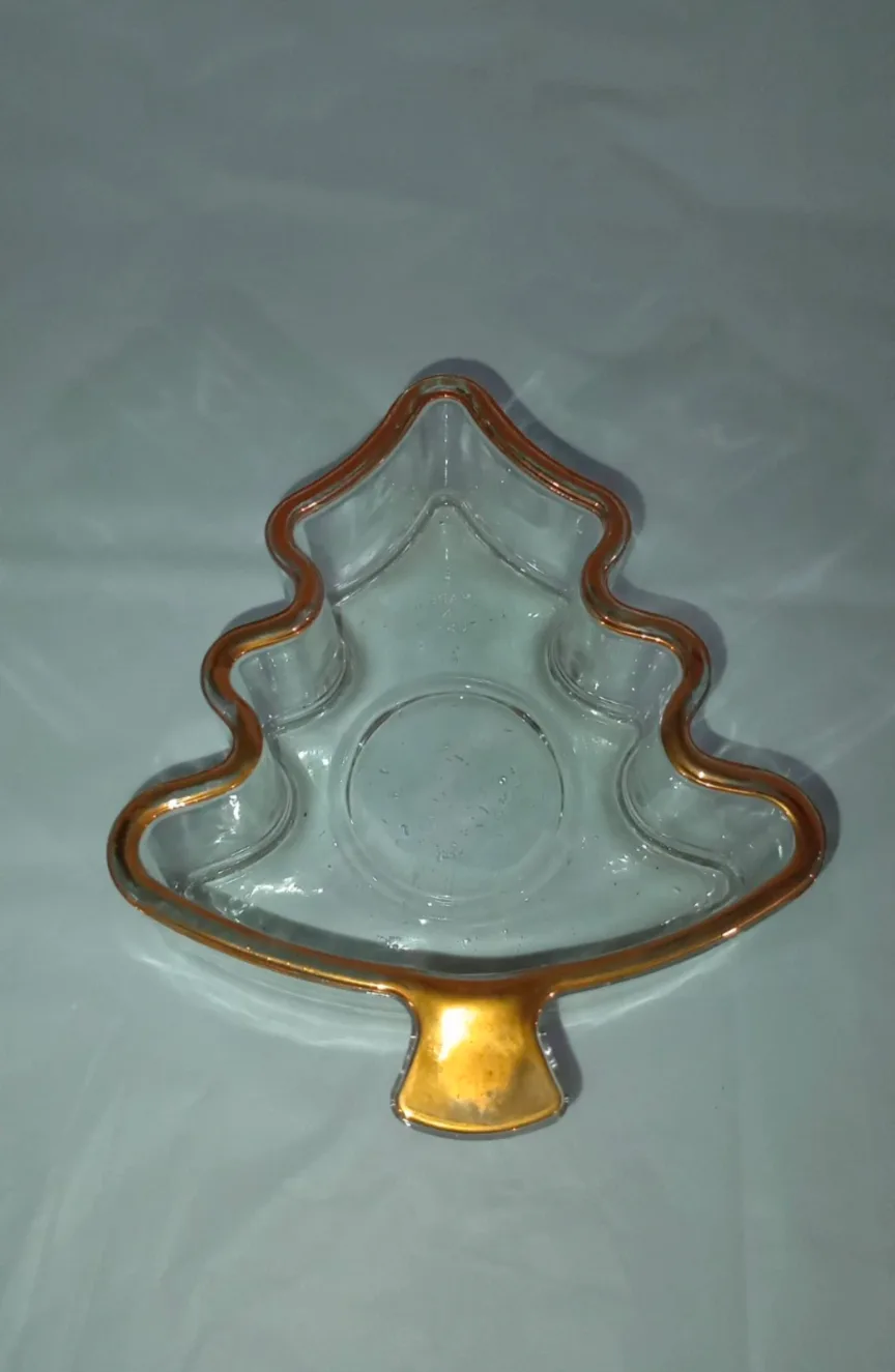 Holiday Gold 3 Piece Party Set Glass Bowls Tree, Star And Bell image indicator(2)